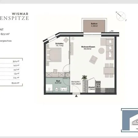 Apartment Hafenspitze App 03 Wismar